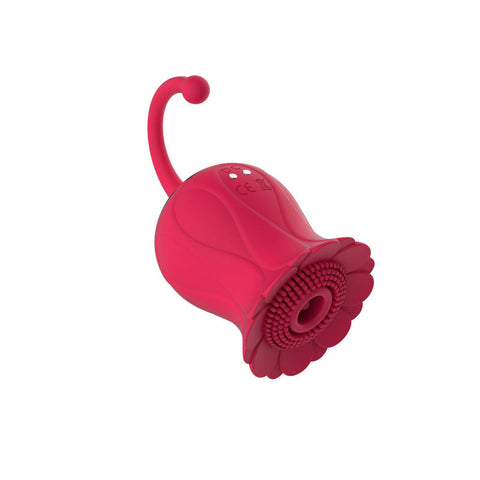 HC Rose Clitoris Suction Vibrator - Red