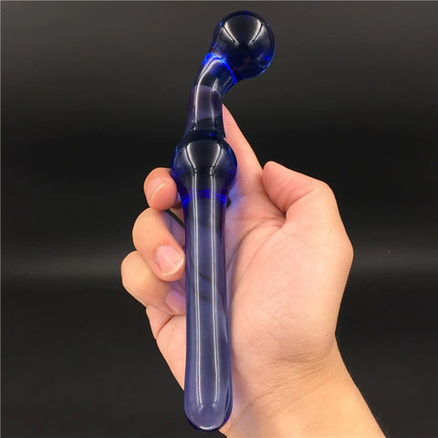 Blue Elves Crystal Glass Anal Plug - Wand Edition