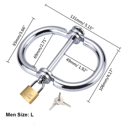 RY Stainless Steel Fetish Integrated Handcuffs - Male Edition