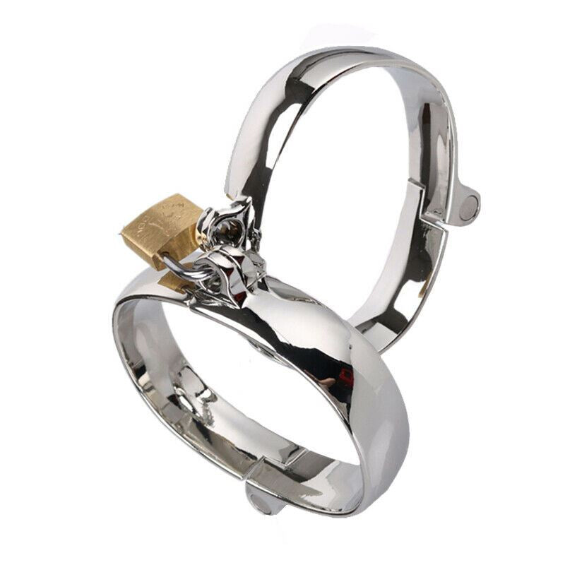 Metal Bondage Wrist Cuffs / Handcuffs with Padlock - Small