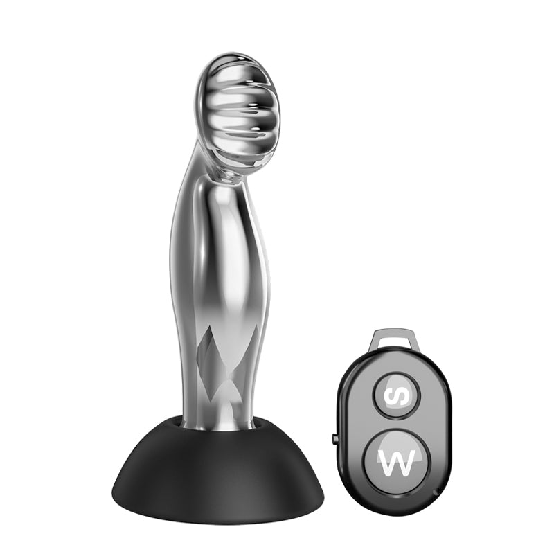 RY Metal Remote Control Vibrating Anal Plug / Prostate Massager - Curved Version