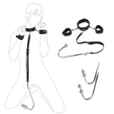 BDSM Collar & Handcuffs Restraint Bondage Kit with Anal Hook / 3 Editions