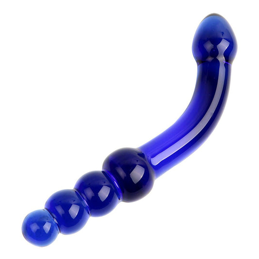 Blue Elves Crystal Glass Double Ended Anal Butt Plug Dildo