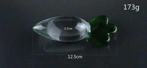 Cute Radish Glass Anal Plugs - S/M/L