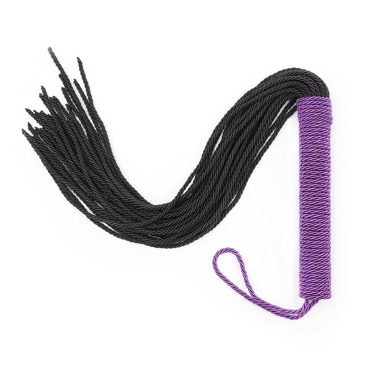 50cm Faux Leather Tassels Bondage Flogger - Purple/Black