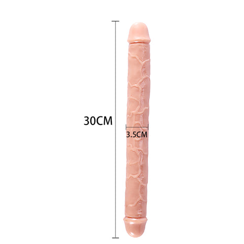 DY Crystal Double Penetration Dildo - Nude 3 Size Optional