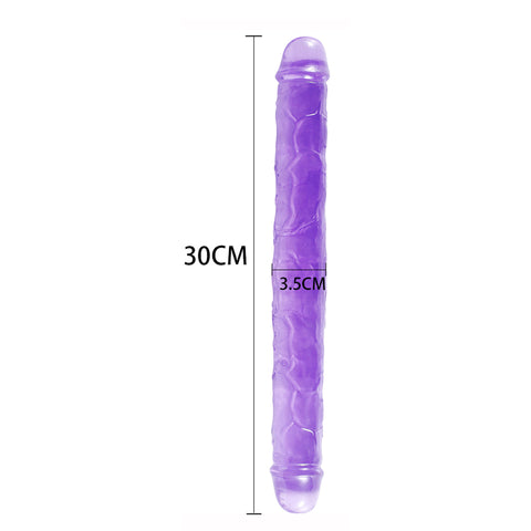 DY Crystal Double Penetration Dildo - Purple 3 Size Optional