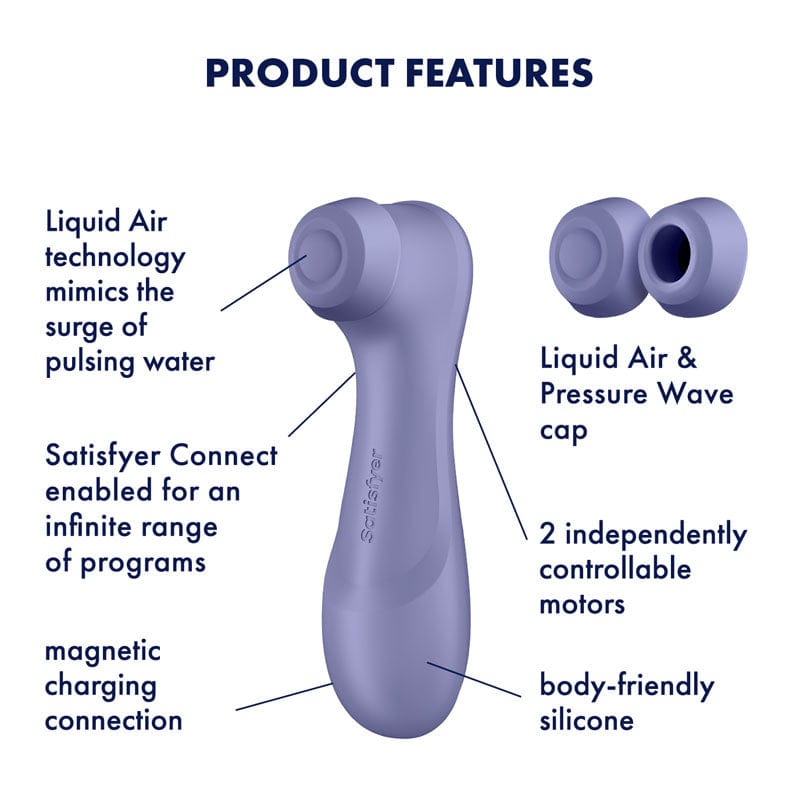 Satisfyer Pro 2 Gen 3 App Controlled Liquid Air Pulse Clitoral Vibrator- Lilac