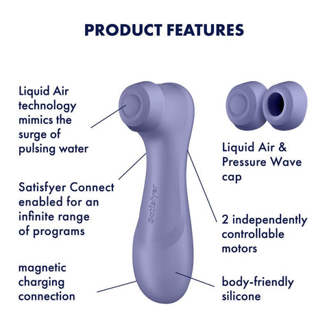Satisfyer Pro 2 Gen 3 App Controlled Liquid Air Pulse Clitoral Vibrator- Lilac