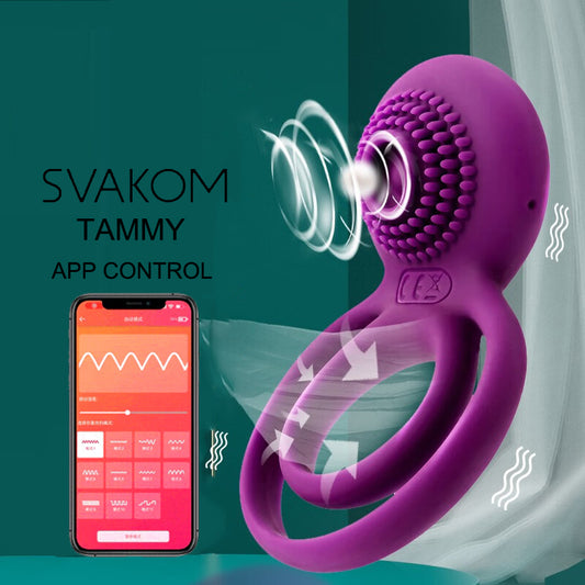 SVAKOM Tammy Pro APP-Controlled Vibrating Penis Ring - Couples Pleasure Ring