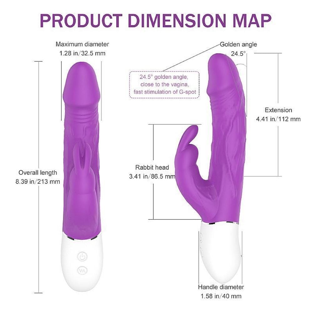 S-Hande Radi Realistic Dildo Rabbit Vibrator - Purple