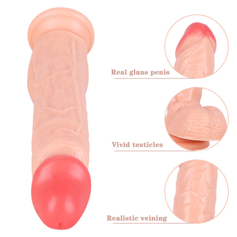 MD Duke 9 Inch Realistic Dildo with Suction Cup - Flesh