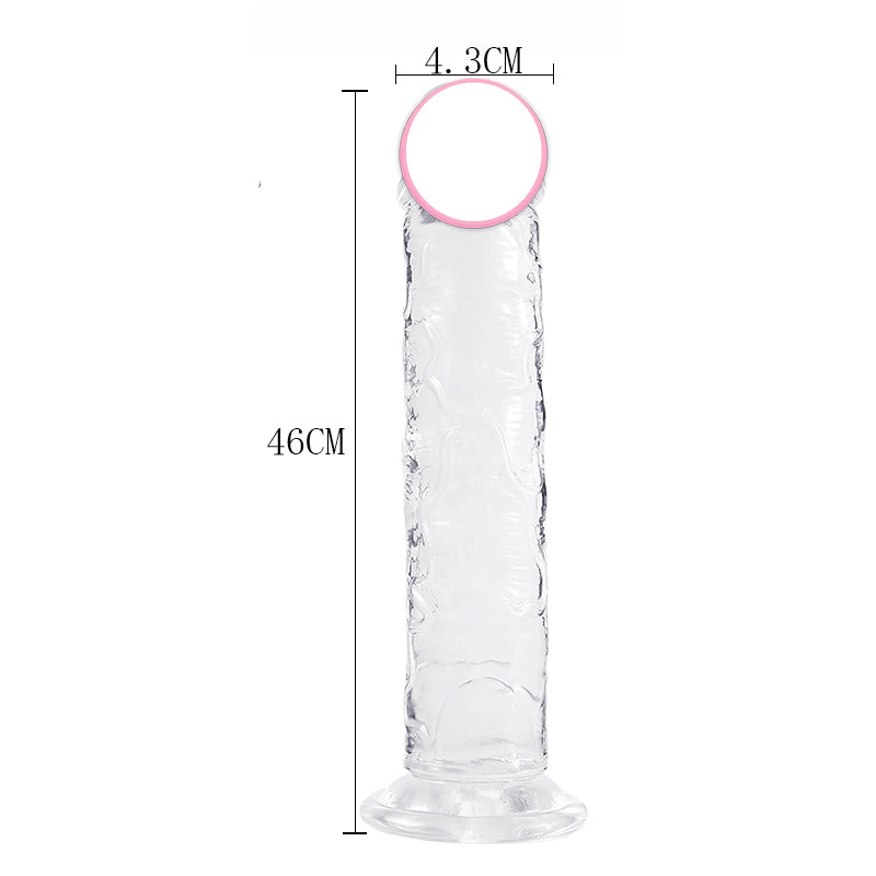 DY Crystal Jelly Realistic Dildo Clear 6 Size Optional