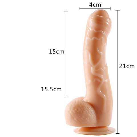 DY 21cm Foreskin-Style Crystal Realistic Dildo with Suction Cup - Lifelike Design