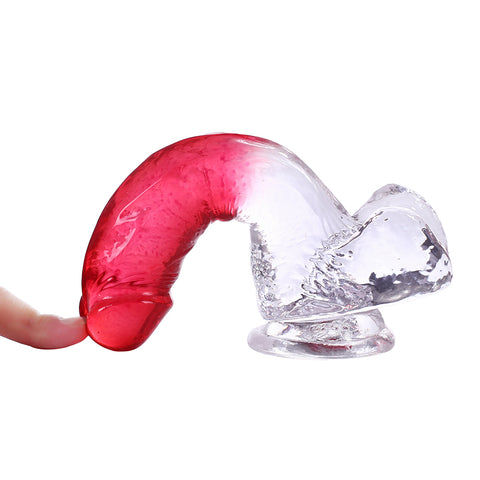 DY 7.87'' Crystal Realistic Dildo - Red