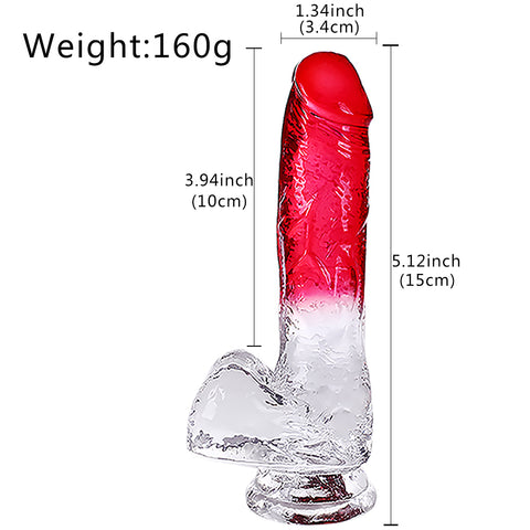 DY 5.2'' Crystal Realistic Dildo - Red