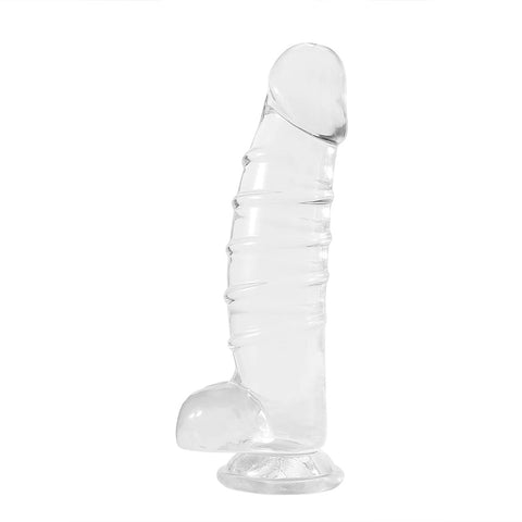 DY 13.18" Giant Ribbed Realistic Dildo - Clear