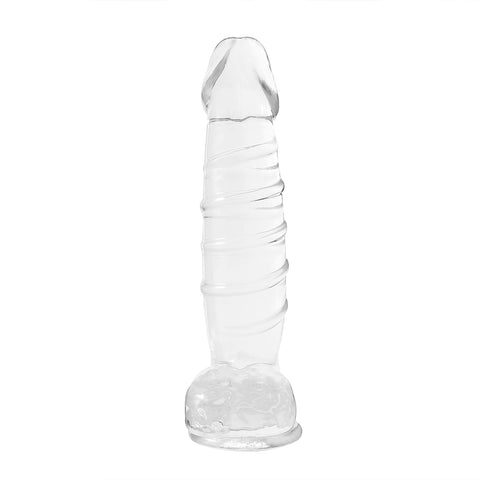 DY 13.18" Giant Ribbed Realistic Dildo - Clear