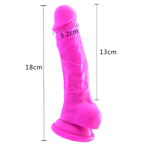 DY 18cm Silicone Super Realistic Dildo - Purple