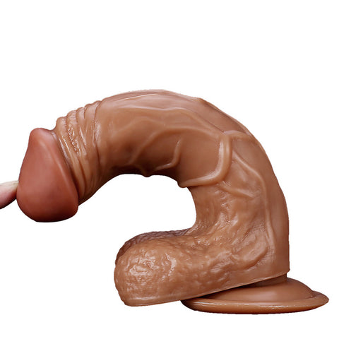 DY 20cm Super Realistic Dildo with Suction Cup - Brown