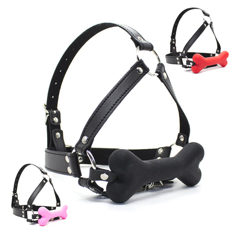 Mouth Open Bite Gag Head Harness Strap Bondage BDSM