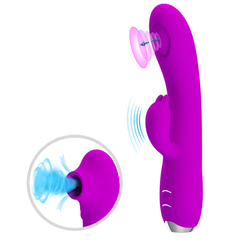 PRETTY LOVE Regina Suction Rabbit Vibrator - Purple