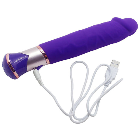 Aphrodisia Vibrator Ecstasy Deluxe Rowdy Dildo Vibrator -Purple