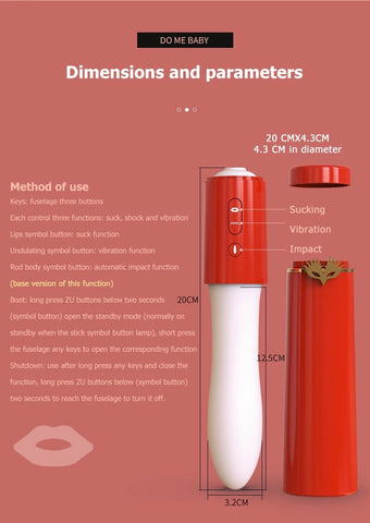 JUNDAOAI Discreet Lipstick Vibrator - Normal Vibe / Thrusting Vibe