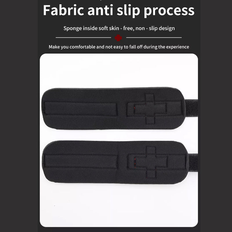BDSM Leg Opener Restraint Strap with Handcuffs & Ankle Cuffs Bondage Kit - Black