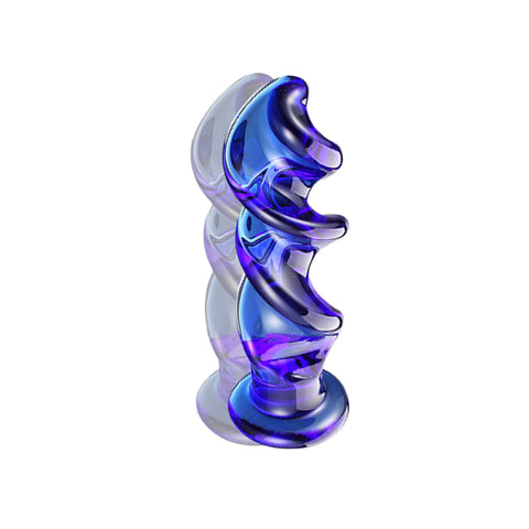 Blue Elves Crystal Glass Anal Plug - Threaded Edition