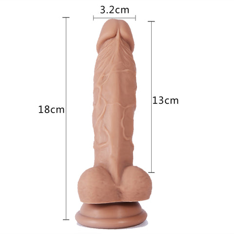 DY 18cm Silicone Super Realistic Dildo - Brown