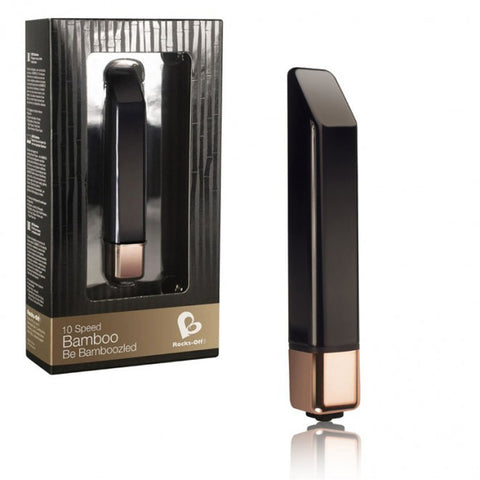 Rocks Off Bamboo Noir Gold Lipstick Discreet Bullet Vibrator Clitoral Stimulator