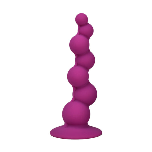 HC Silicone Enema Play Anal Beads & Butt Plug - Rose