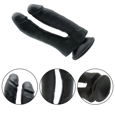 MD Fighter Realistic Double Penetration Dildo - Black
