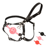 BDSM Full Head Harness with Mouth Gag Ball & Nose Hook - Restrictive Bondage Gear