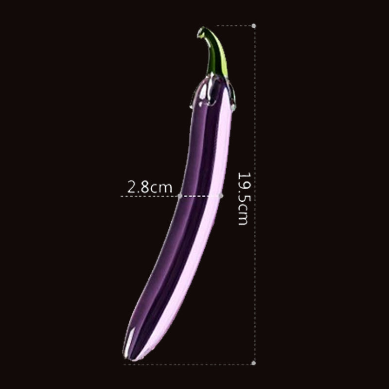 Crystal Glass Eggplant Crystal Anal Plug Dildo