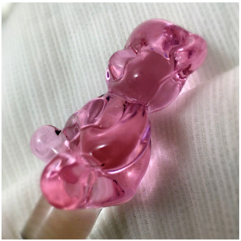 12.5cm Crystal Glass Anal Plug - Bear Round