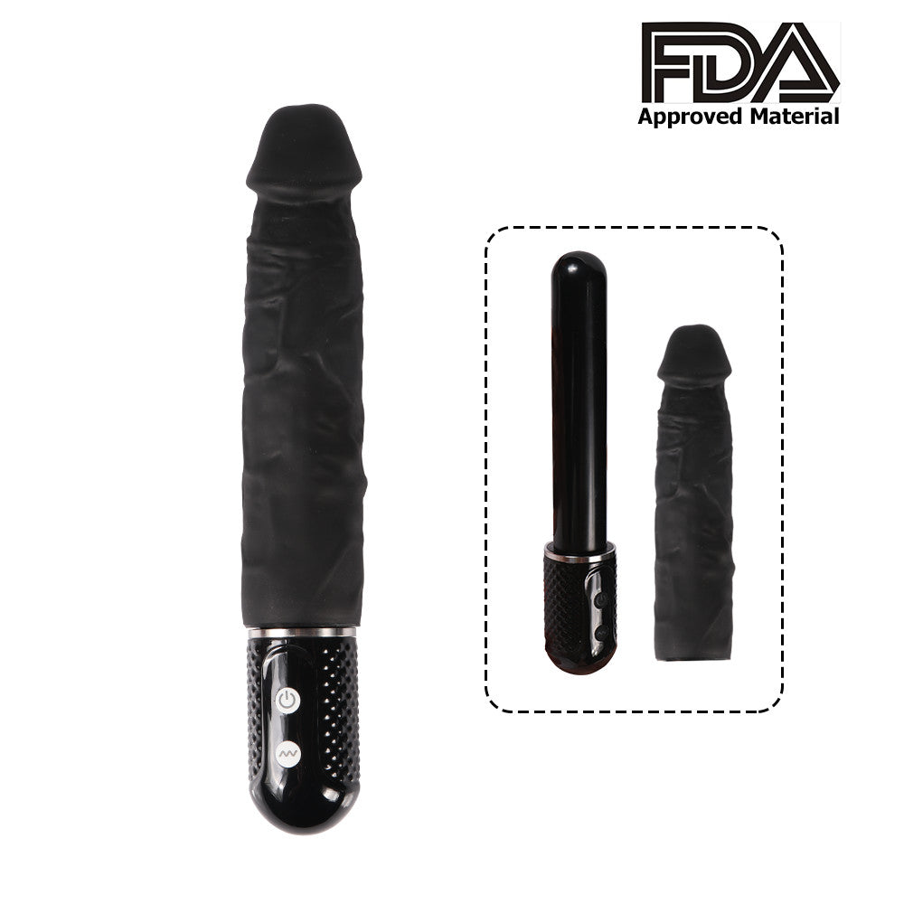 MD FDA Realistic Vibrating Dildo / G-Spot Vibrator - Black