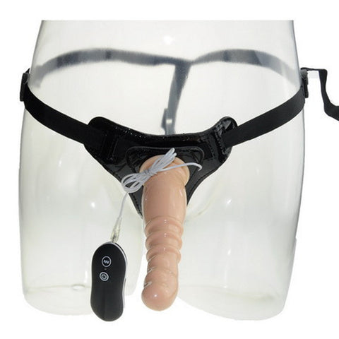Aphrodisia - 8" Vibrating Strap On Dildo Harness Kit - Flesh