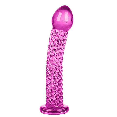 Threaded 18cm Crystal Glass Dildo / Butt Plug / Anal Beads Thruster 4 Colors