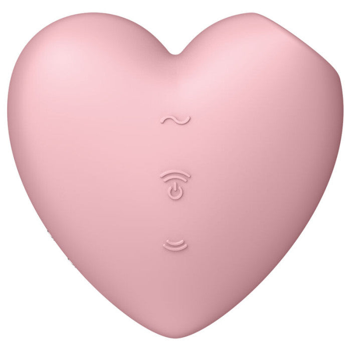 SATISFYER Cutie Heart Air Pulse Clitoral Stimulator Vibrator - Light Red