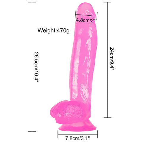 DY 26.5cm Large Realistic Crystal Dildo with Suction Cup
