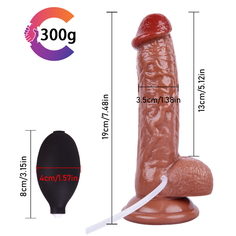 MD 7.48" Ejaculating Squirting Dildo - Brown