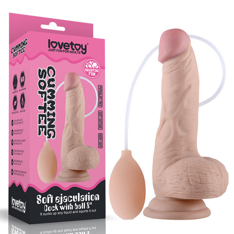LOVETOY 8" Soft Ejaculating Realistic Squirting Dildo