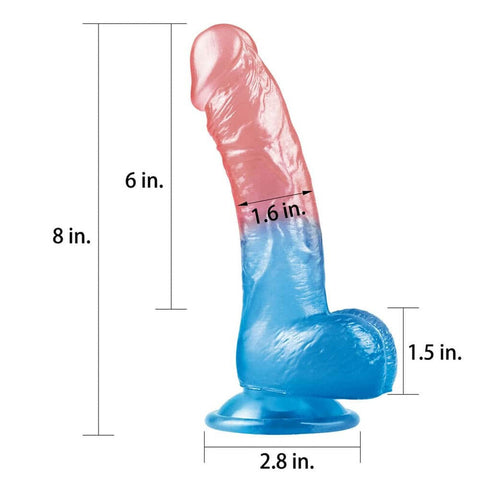 Lovetoy 8" Dazzle Stud Jelly Realistic Dildo