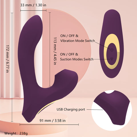 MOLE 10 Modes Clit Sucking & G-Spot Rabbit Vibrator - Purple