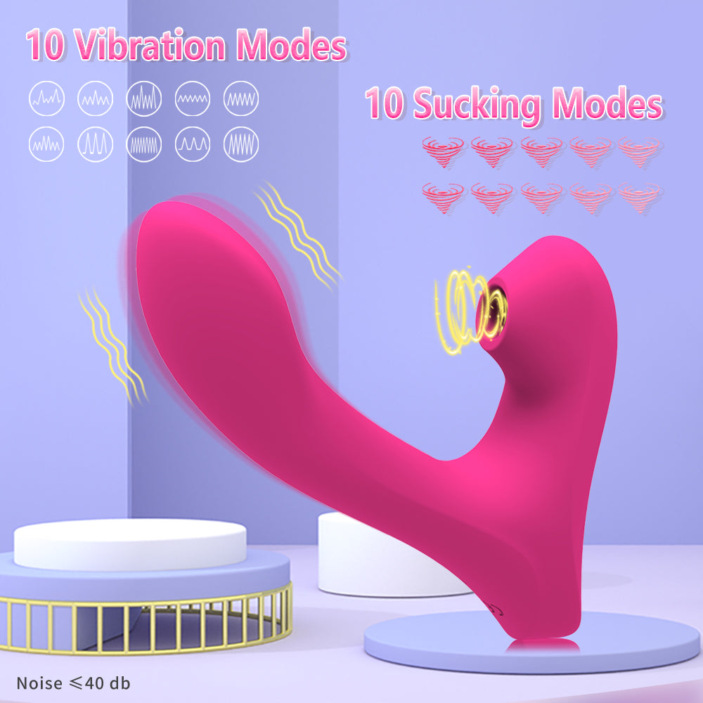 MOLE 10 Modes Clit Sucking & G-Spot Rabbit Vibrator - Rose