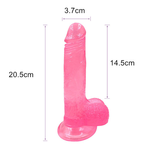 MD 20cm Crystal Realistic Dildo - Pink