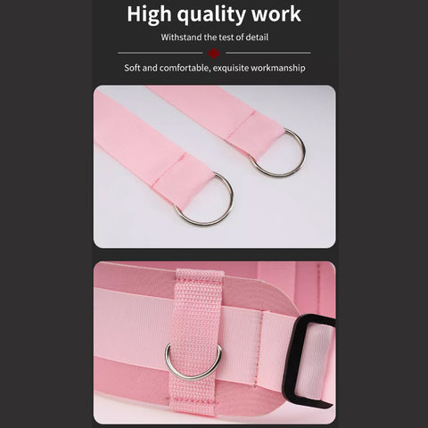 BDSM Leg Opener Restraint Strap with Handcuffs & Ankle Cuffs Bondage Kit - Pink