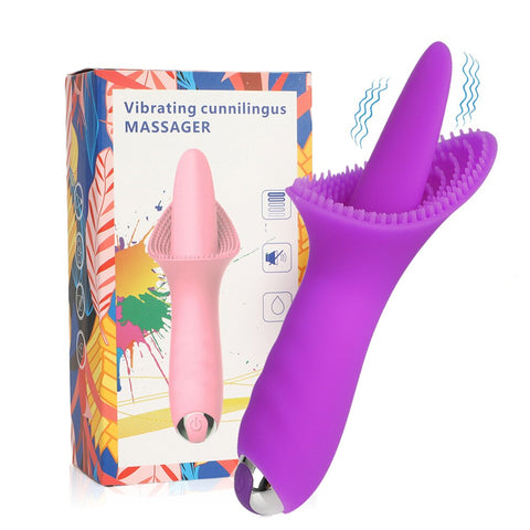 HC Realistic Tongue Licking Vibrator - Purple